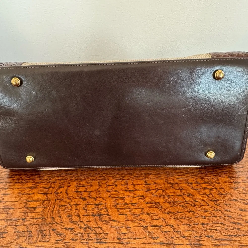Brahmin Harbour Collection Doctor Bag Brown and Cream Vintage EUC